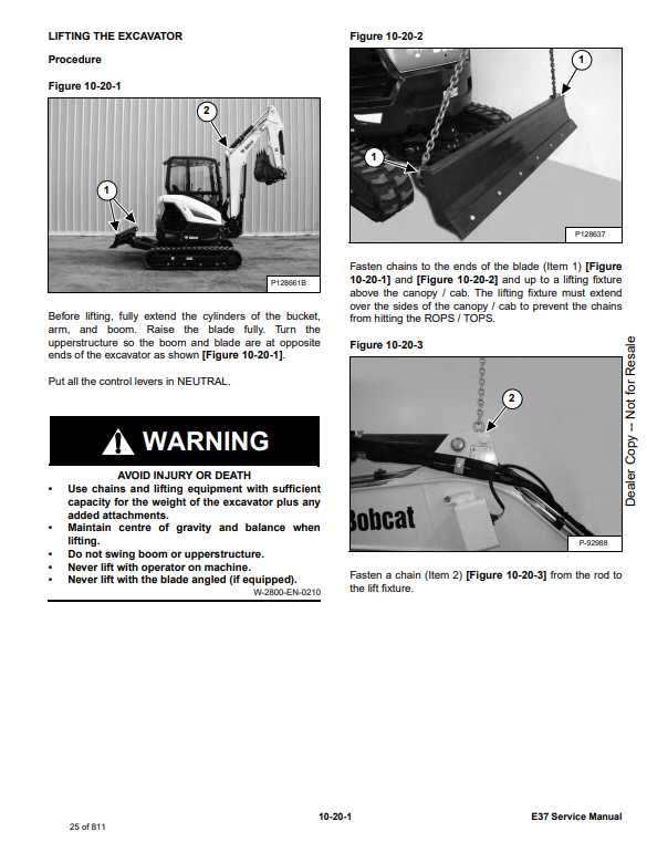 Manual de Reparación Excavadora Compacta Bobcat E37