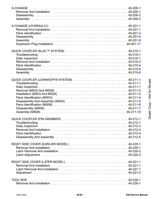 Manual de Reparación Excavadora Compacta Bobcat E42