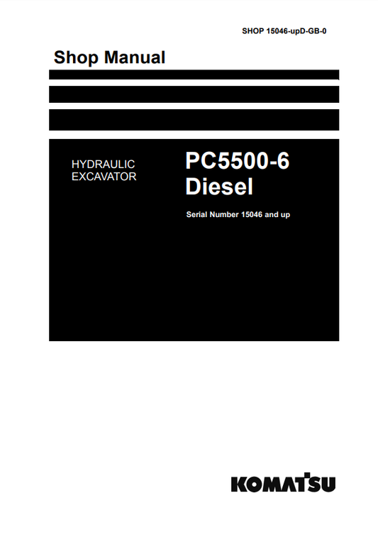Manual de Reparación Excavadora Diesel Komatsu PC5500-6