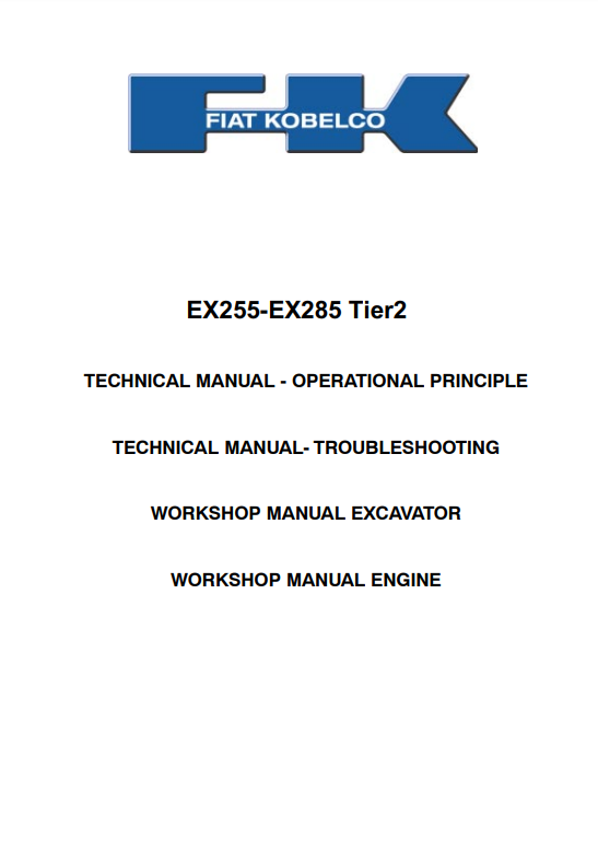 Manual de Reparación Excavadora Fiat - Kobelco EX255-EX285 Tier2