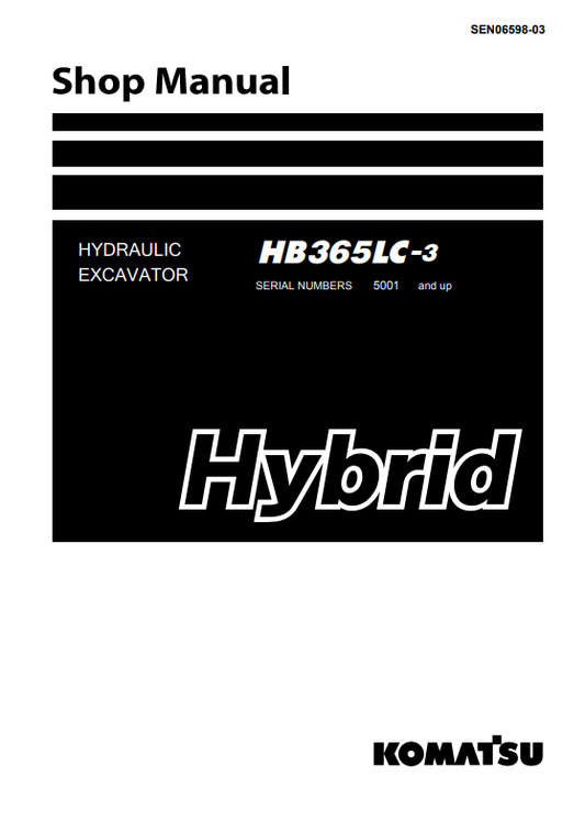 Manual de Reparación Excavadora Hibrida Komatsu HB365LC-3