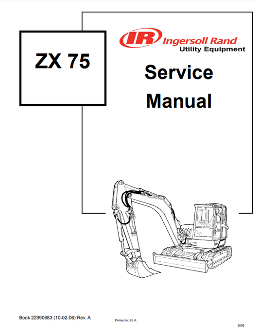 Manual de Reparación Excavadora Ingersoll Rand ZX75