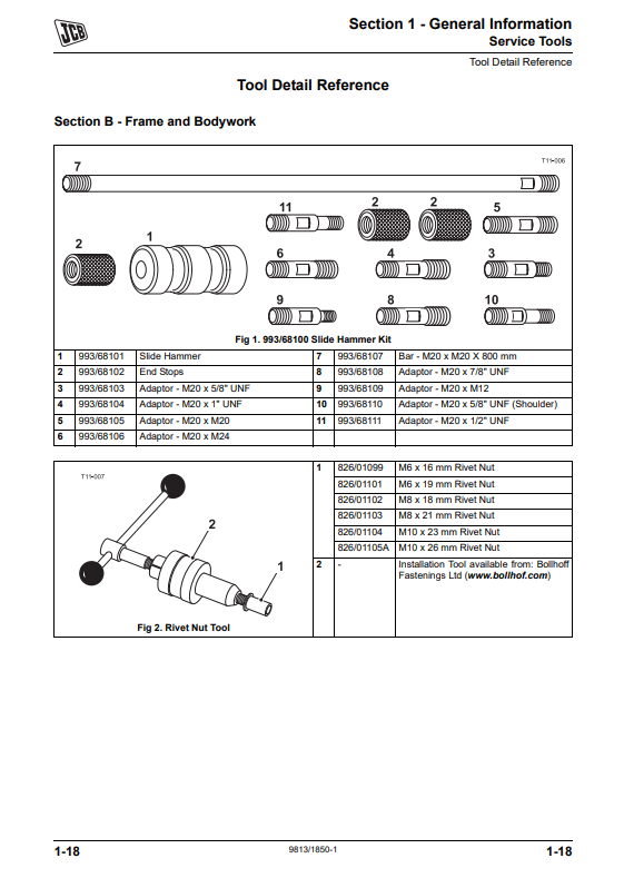 Manual de Reparación Excavadora JCB 8040, 8045, 8050, 8055