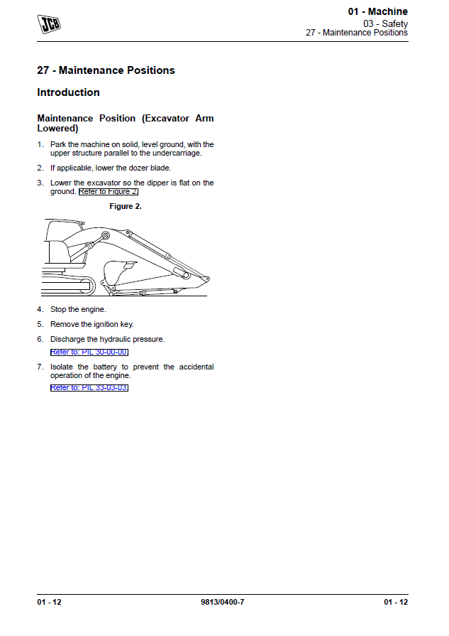 Manual de Servicios Excavadora JCB JS140, JCB JS200, JCB JS205, JCB JS215