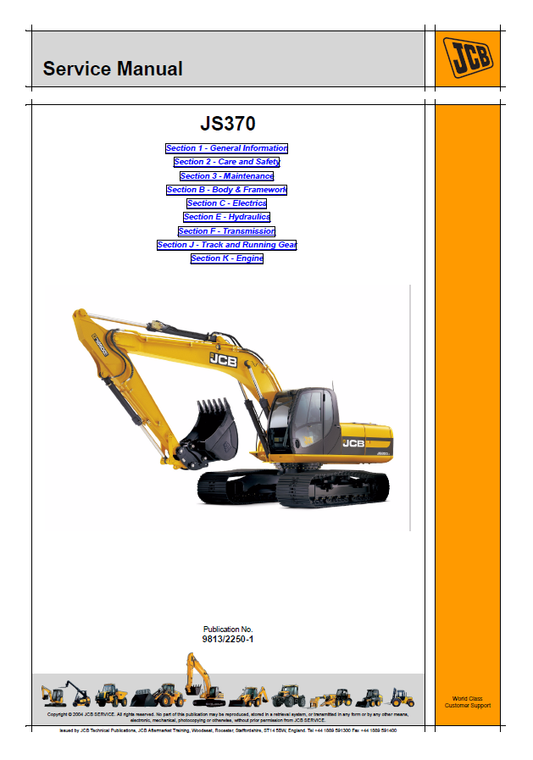 Manual de Servicios Excavadora JCB JS370