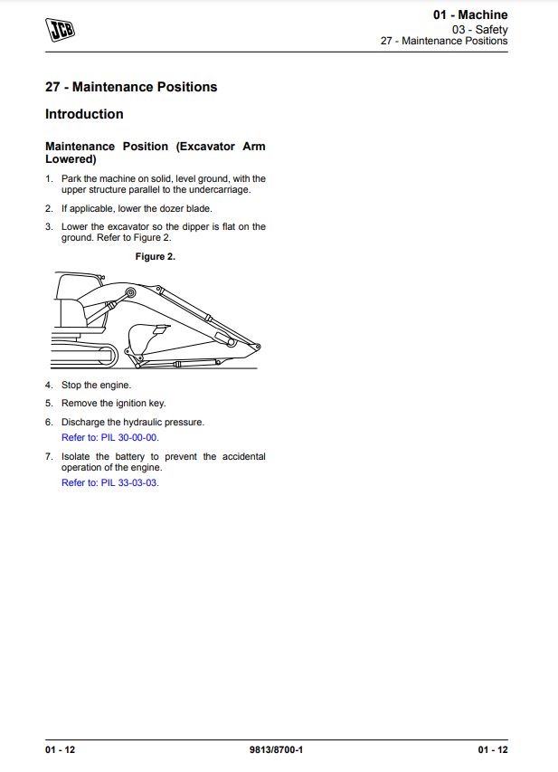Manual de Reparación Excavadora JCB JS 380, JS 370 [T2 IND]