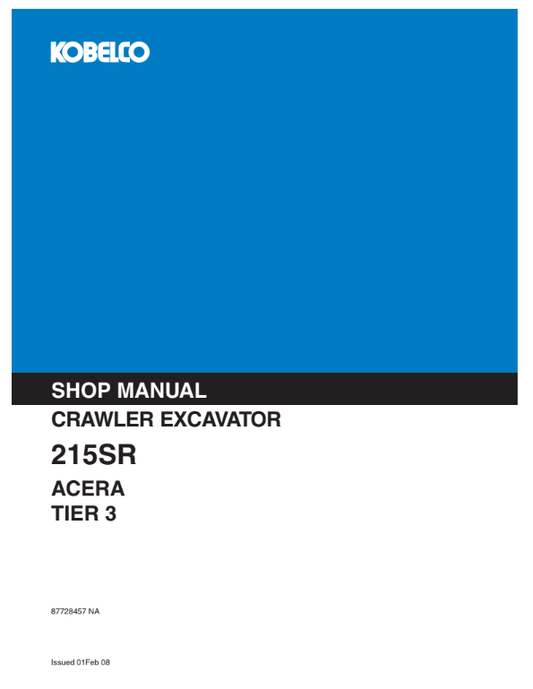 Manual de Reparación Excavadora Kobelco 215SR ACERA Tier 3