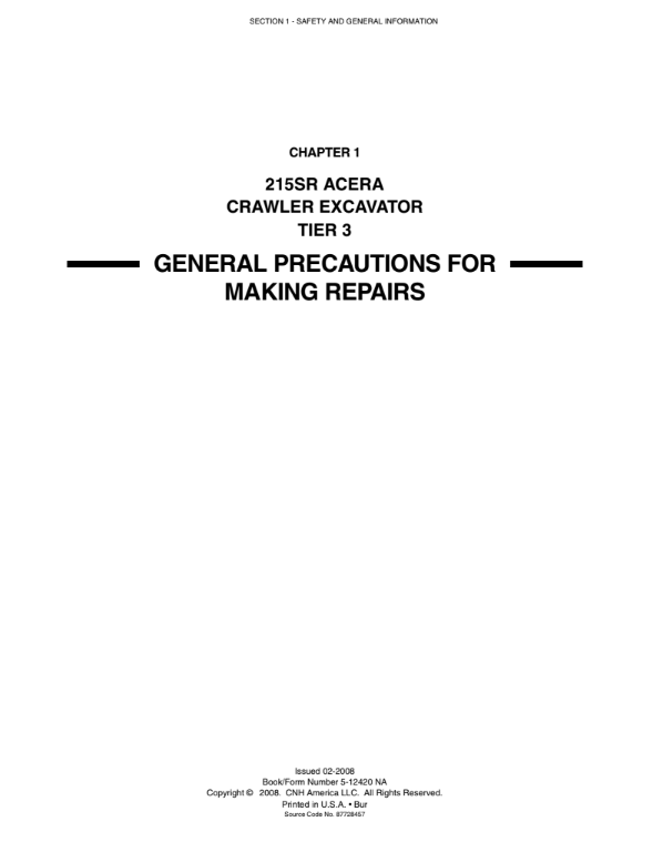 Manual de Reparación Excavadora Kobelco 215SR ACERA Tier 3