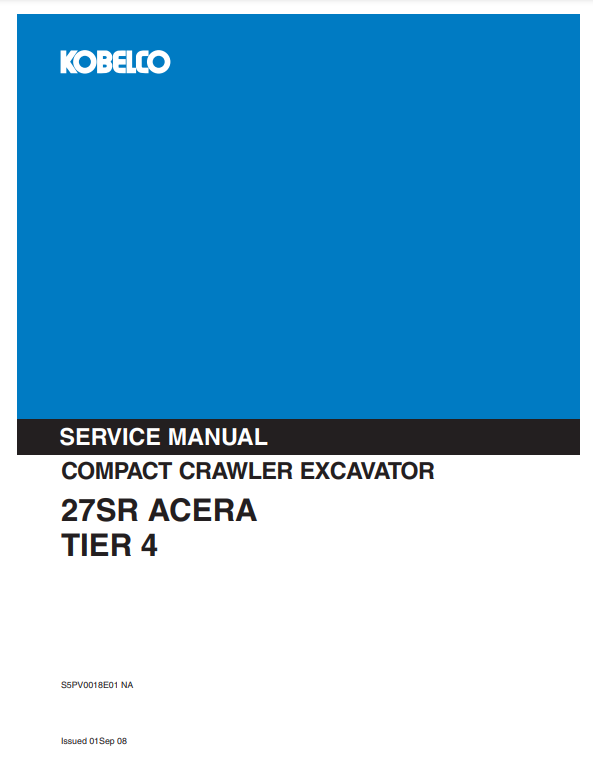 Manual de Reparación Excavadora Kobelco 27SR ACERA TIER 4