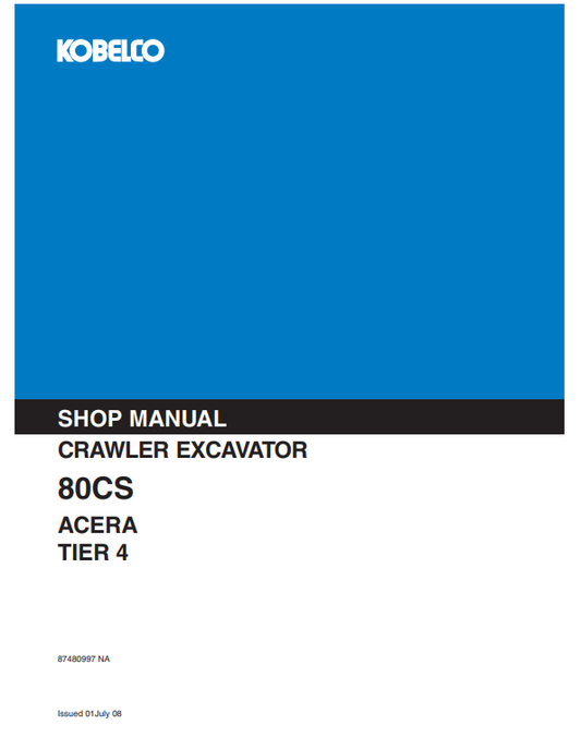 Manual de Reparación Excavadora Kobelco 80CS Tier 4