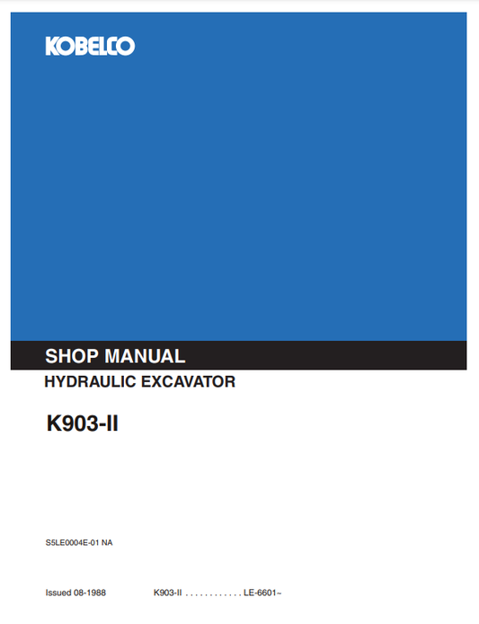 Manual de Reparación Excavadora Kobelco K903-II