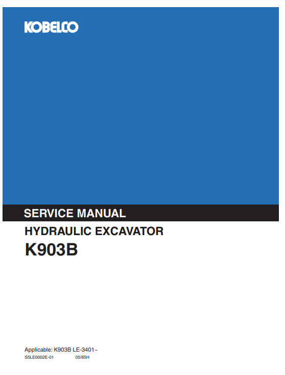 Manual de Reparación Excavadora Kobelco K903B