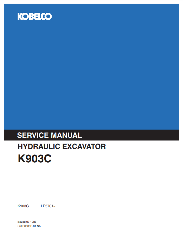 Manual de Reparación Excavadora Kobelco K903C
