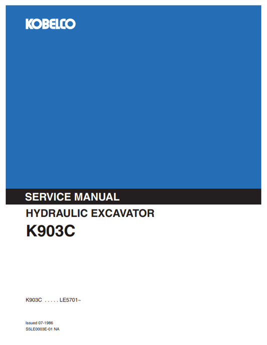 Manual de Reparación Excavadora Kobelco K903C