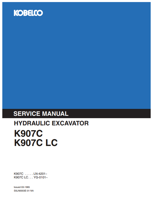 Manual de Reparación Excavadora Kobelco K907C, K907C LC