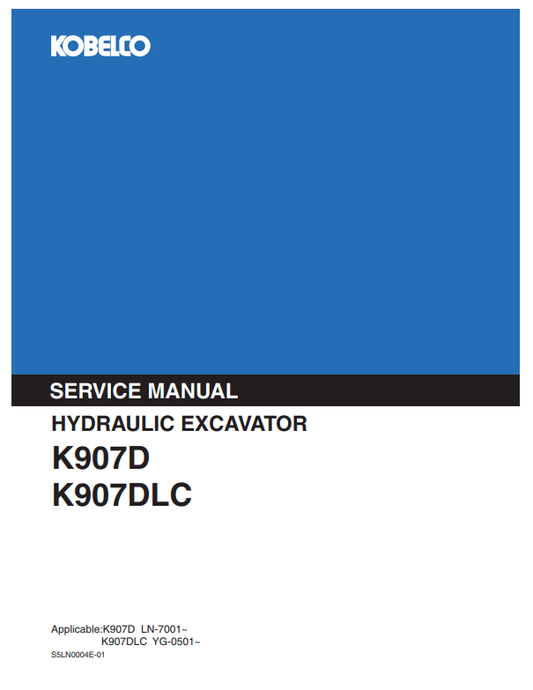 Manual de Reparación Excavadora Kobelco K907D, K907DLC