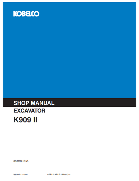 Manual de Reparación Excavadora Kobelco K909-II