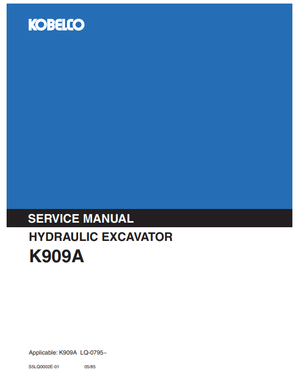 Manual de Reparación Excavadora Kobelco K909A
