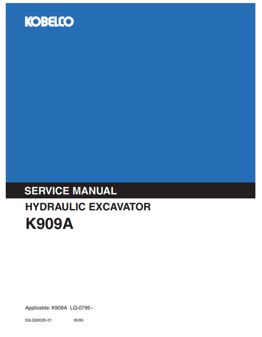 Manual de Reparación Excavadora Kobelco K909A