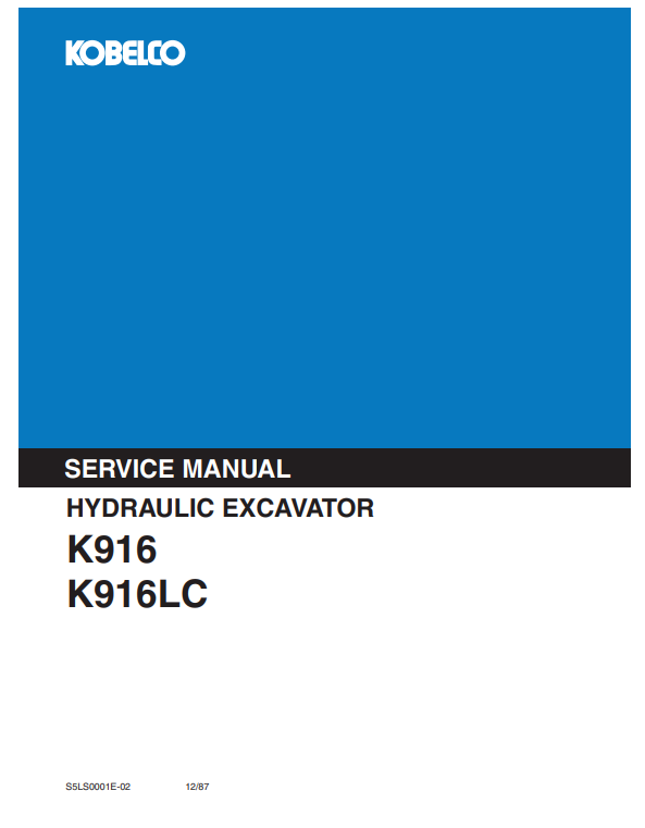 Manual de Reparación Excavadora Kobelco K916 , K916LC