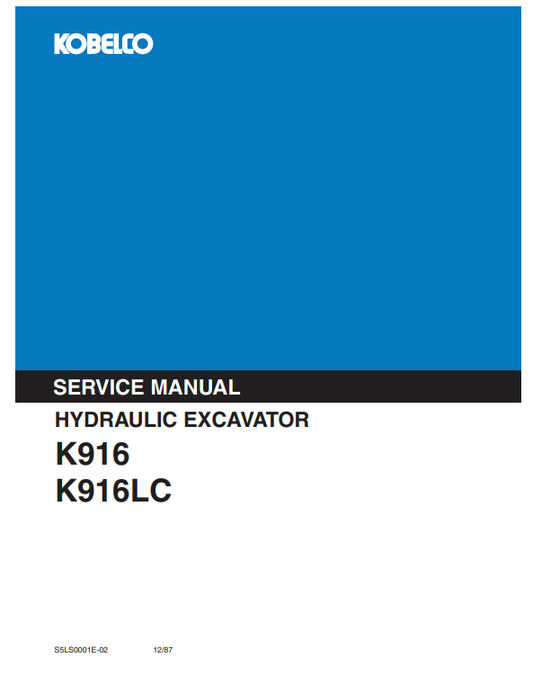 Manual de Reparación Excavadora Kobelco K916 , K916LC