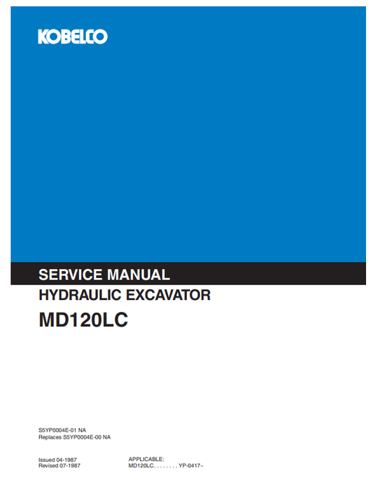 Manual de Reparación Excavadora Kobelco MD120LC