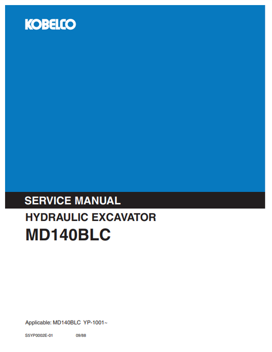 Manual de Reparación Excavadora Kobelco MD140BLC