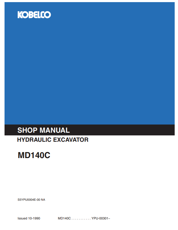 Manual de Reparación Excavadora Kobelco MD140C