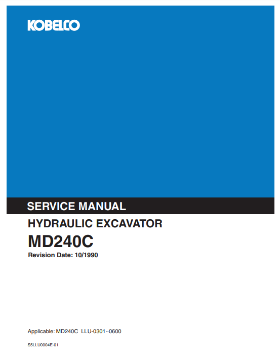 Manual de Reparación Excavadora Kobelco MD240C