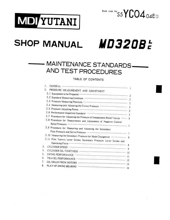 Manual de Reparación Excavadora Kobelco MD320BLC