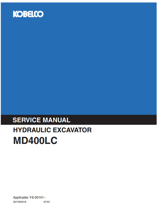 Manual de Reparación Excavadora Kobelco MD400LC