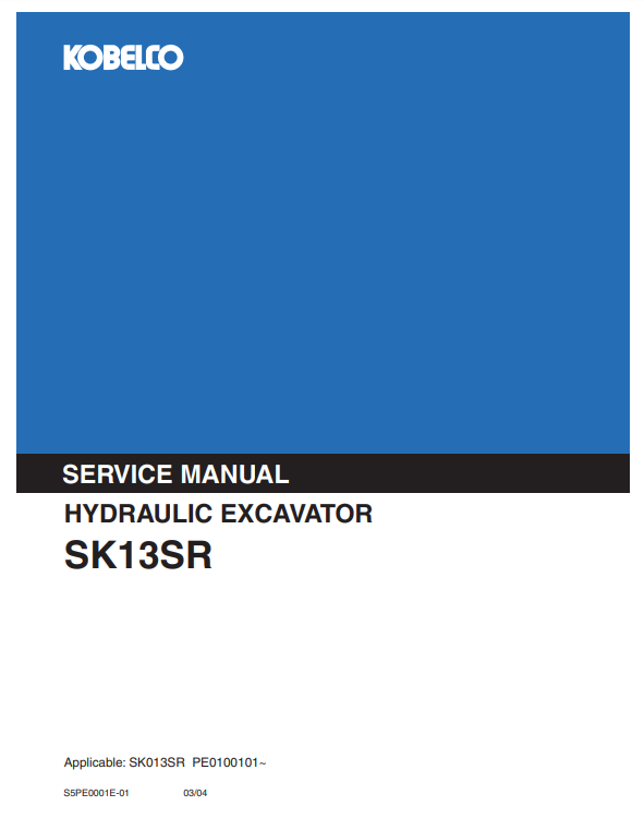 Manual de Reparación Excavadora Kobelco SK013SR