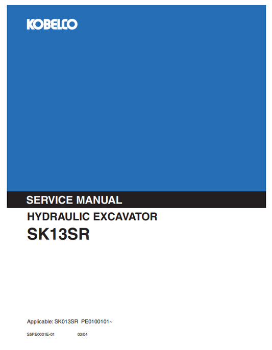 Manual de Reparación Excavadora Kobelco SK013SR