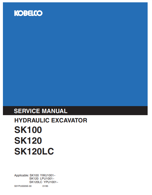 Manual de Reparación Excavadora Kobelco SK100, SK120, SK120LC