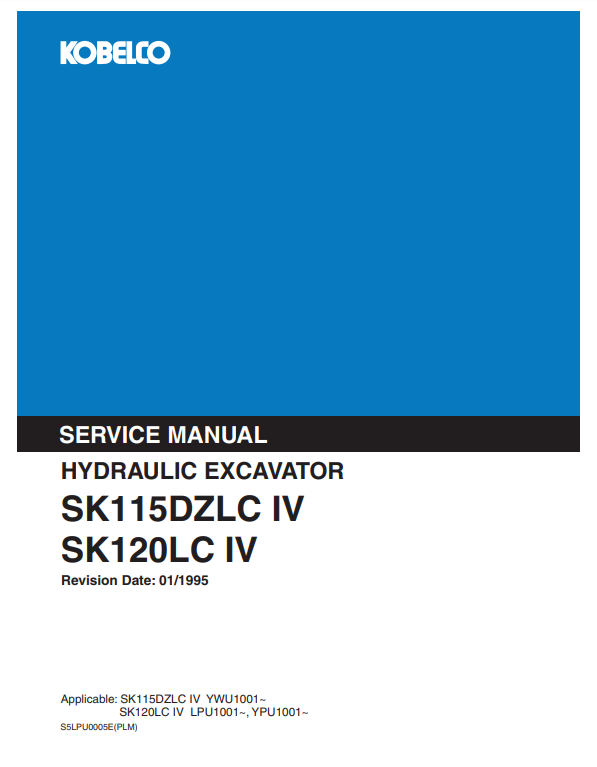 Manual de Reparación Excavadora Kobelco SK115DZLC IV, SK120LC