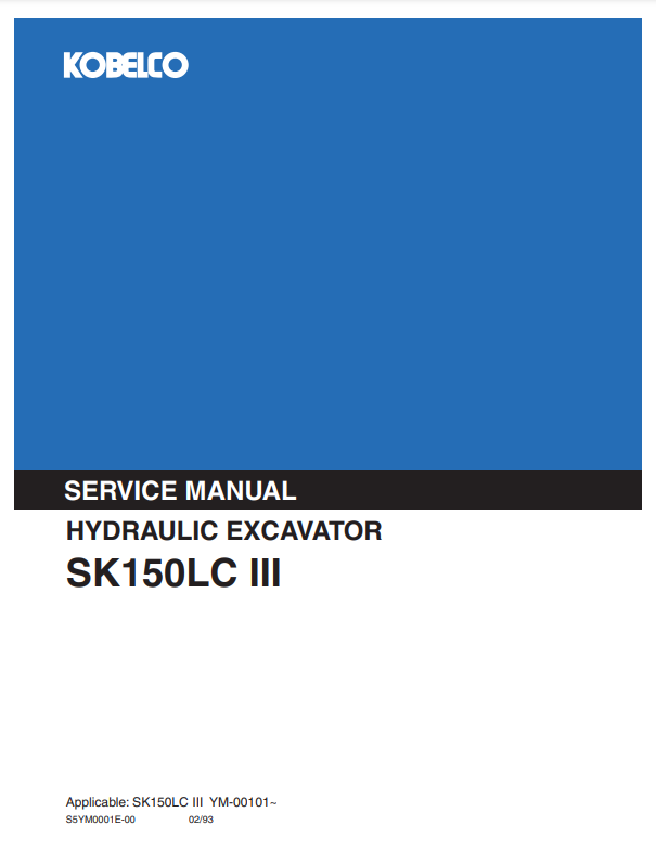 Manual de Reparación Excavadora Kobelco SK150LC III