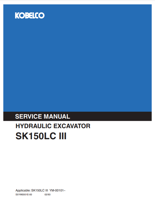 Manual de Reparación Excavadora Kobelco SK150LC III