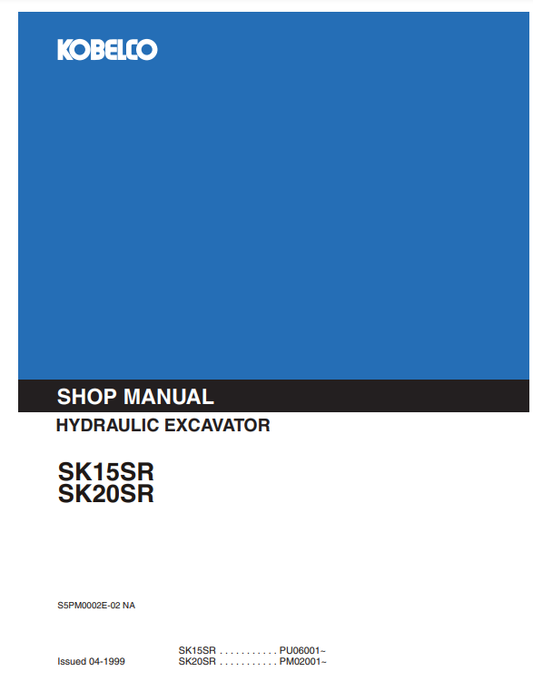 Manual de Reparación Excavadora Kobelco SK15SR , SK20SR