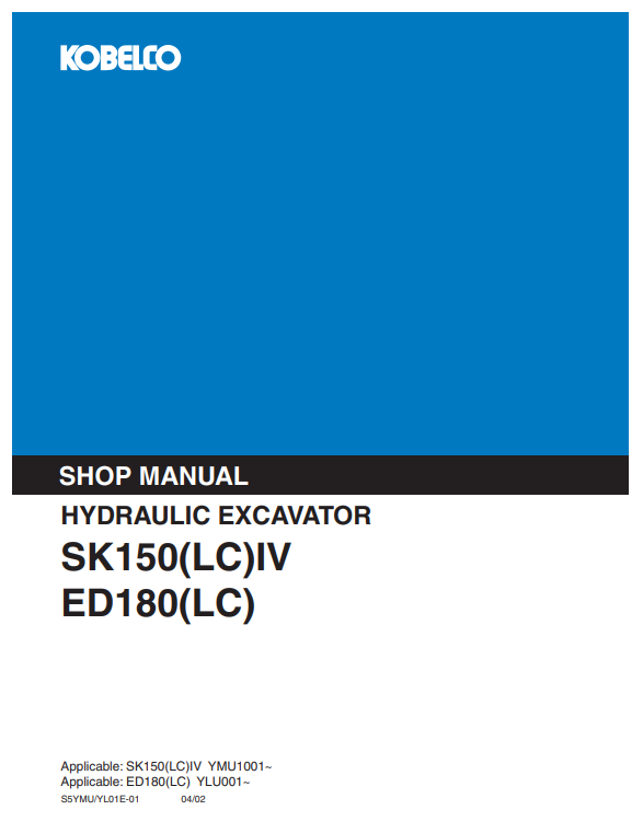 Manual de Reparación Excavadora Kobelco SK160LC, ED190LC