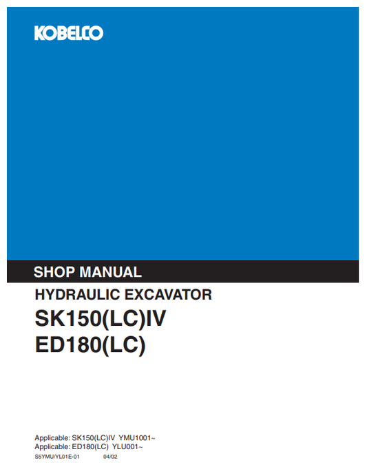 Manual de Reparación Excavadora Kobelco SK160LC, ED190LC