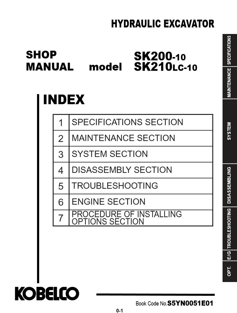 Manual de Reparación Excavadora Kobelco SK200-10, SK210LC-10