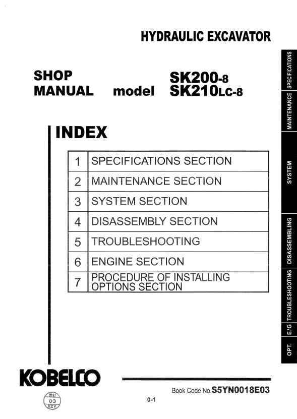 Manual de Reparación Excavadora Kobelco SK200-8, SK210LC-8