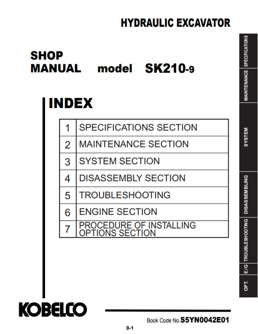 Manual de Reparación Excavadora Kobelco SK210-9