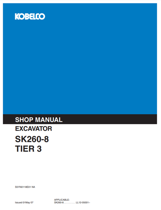 Manual de Reparación Excavadora Kobelco SK260-8 TIER 3