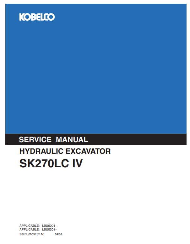 Manual de Reparación Excavadora Kobelco SK270LC IV