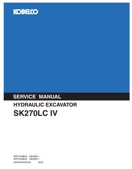 Manual de Reparación Excavadora Kobelco SK270LC IV