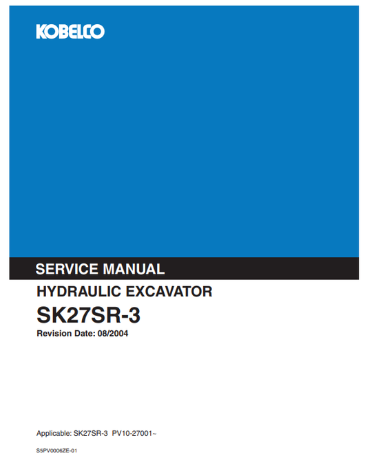Manual de Reparación Excavadora Kobelco SK27SR-3