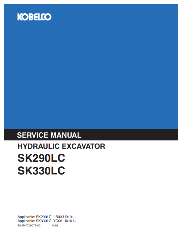 Manual de Reparación Excavadora Kobelco SK290LC, SK330LC