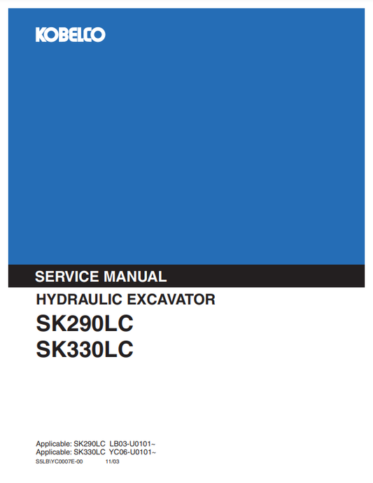 Manual de Reparación Excavadora Kobelco SK290LC, SK330LC