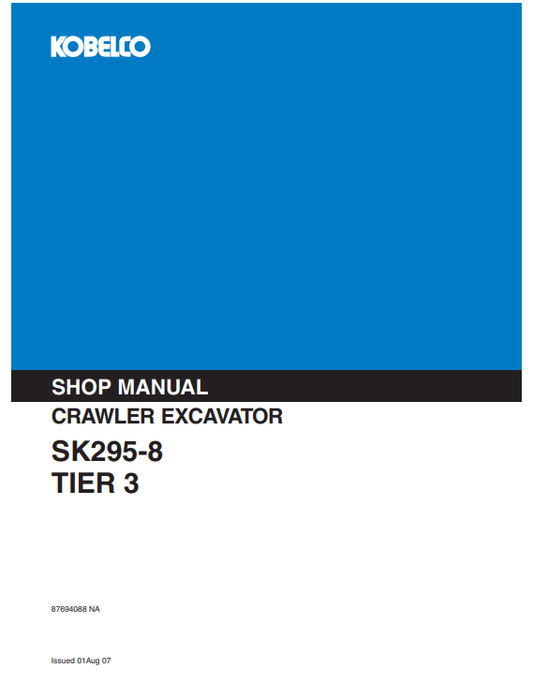 Manual de Reparación Excavadora Kobelco SK295-8 TIER 3